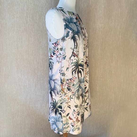 H&M Tropical Parrot Print Halter Neck Sleeveless Dress Size US 6 - Picture 4 of 9